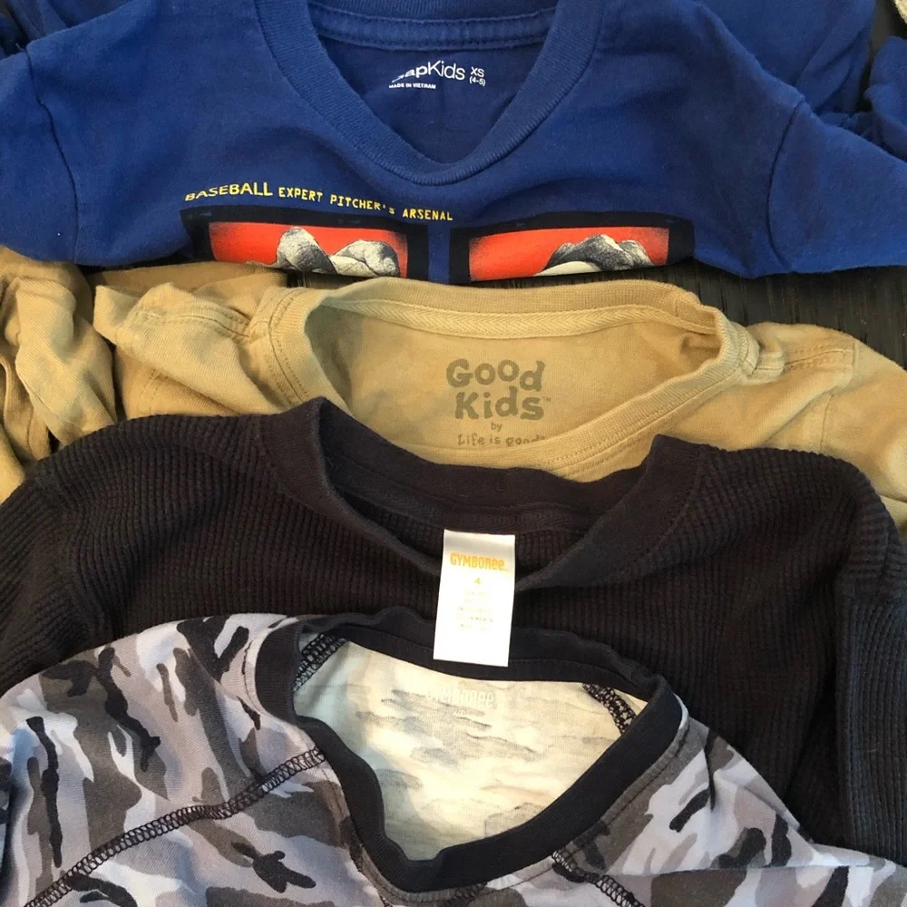 Lot of 4 boys size 4 long sleeve shirts lot Gymboree, Gap